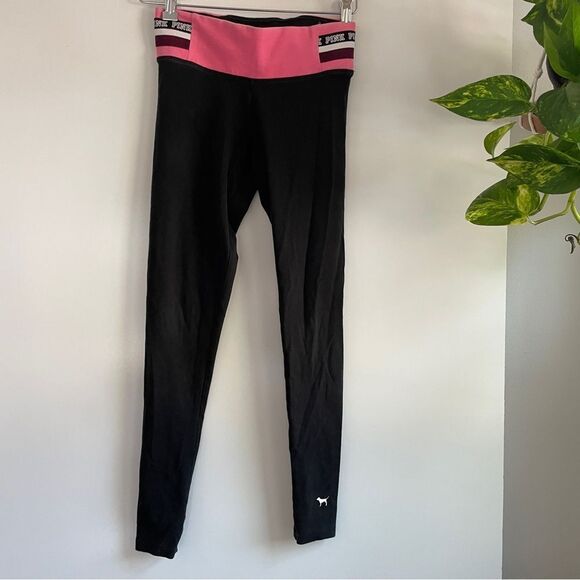 VS Pink Yoga Pants with pink waistband - Picture 3 of 6